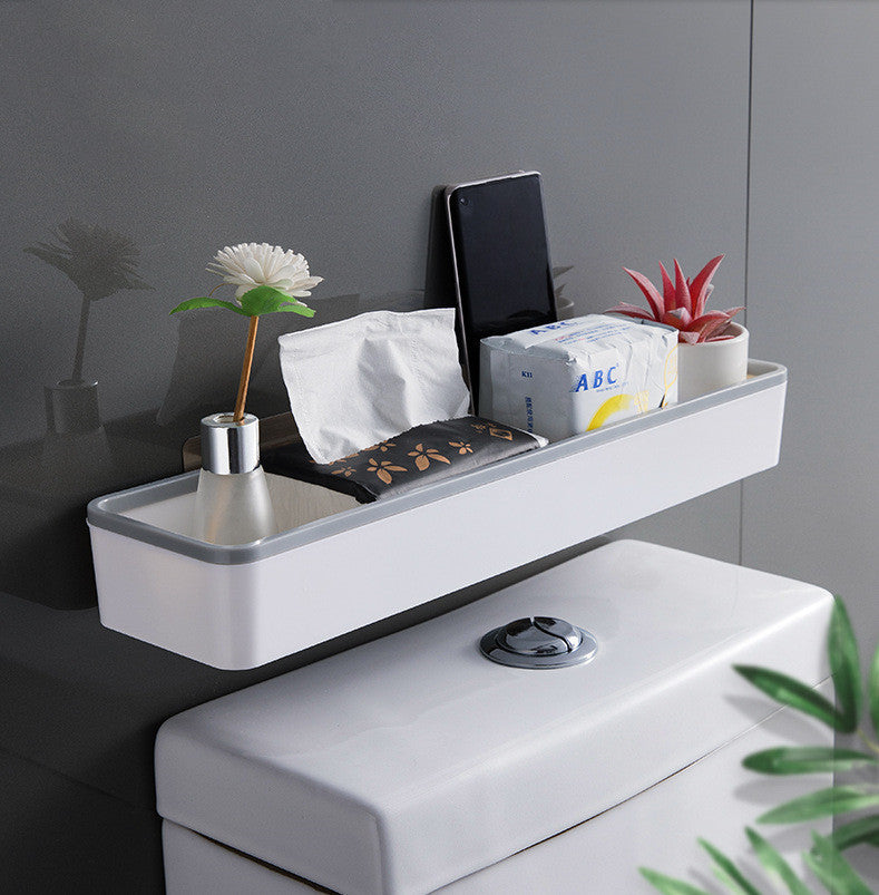 Perforation-free Multifunctional Toilet Shelf