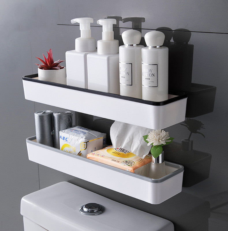 Perforation-free Multifunctional Toilet Shelf