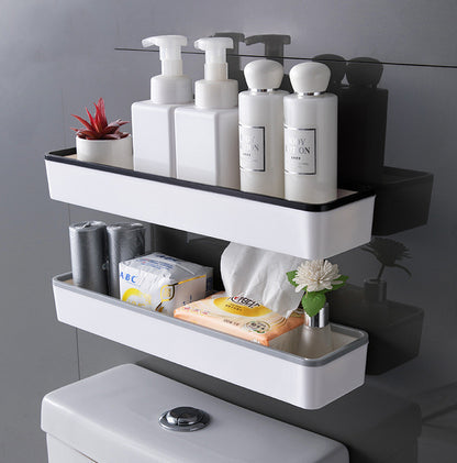 Perforation-free Multifunctional Toilet Shelf